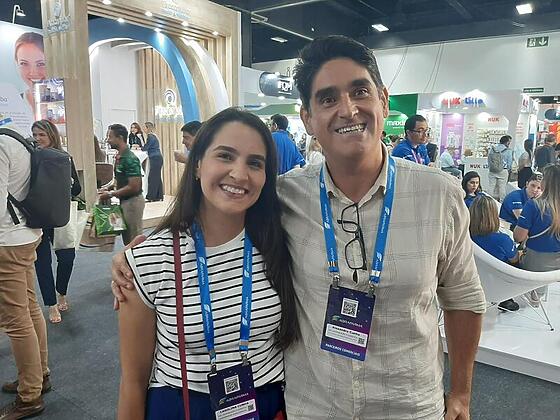 Carolina e Alexandre Cunha da AMC. Distribuidora reforca aposta no mercado de suplementos em farmacias