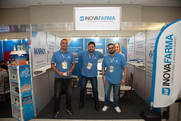 Washington Santos, Celso Júnior e Raphael Belon - equipe da Inova Farma expôs as vantagens do software para gestão de farmácias