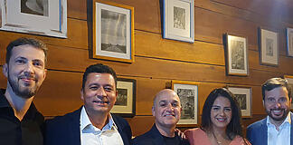 Paulo Wilges, Cristiano Miranda, Rodrigo Galesi, Bruna Silvestro e Oscar Basto Jr.: time que irá liderar gestão de novas soluções (Foto: Ana Claudia Nagao/ Panorama Farmacêutico)