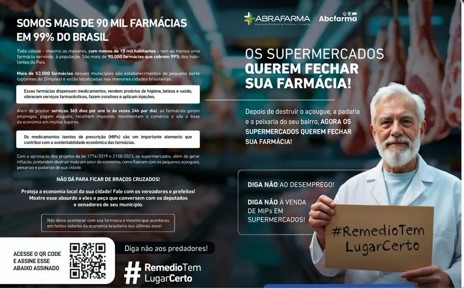 MIPS EM SUPERMERCADOS Medicamentos, Abrafarma, Abcfarma, supermercados