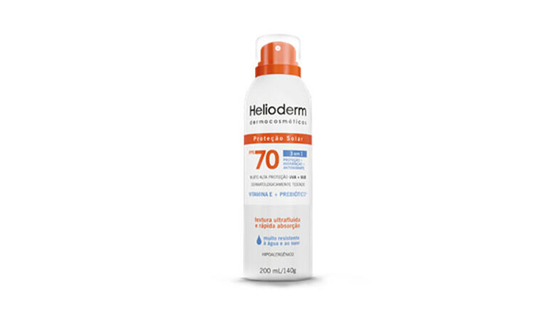 Linha FPS 70 da Helioderm ganha versão aerossol