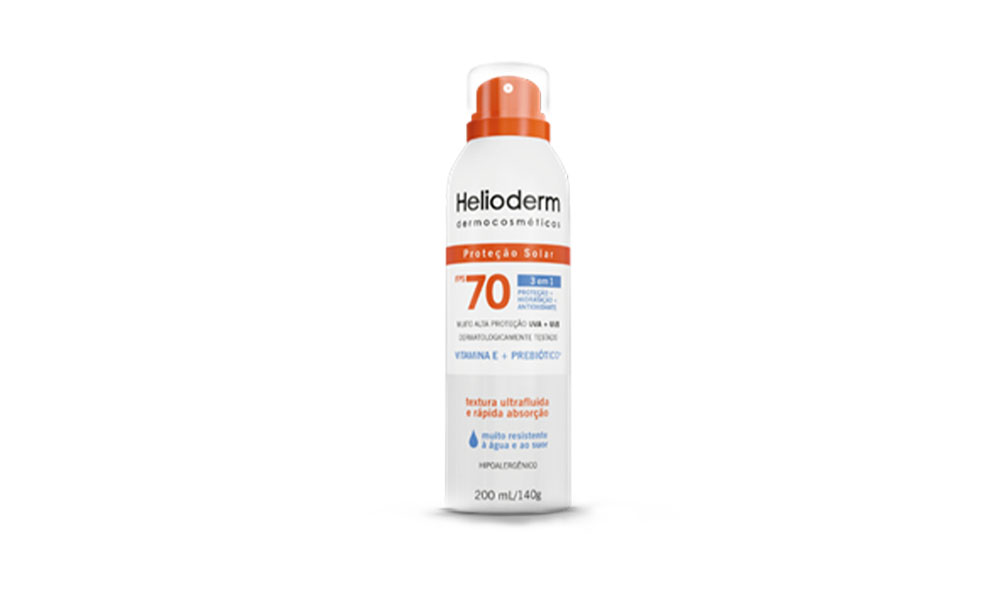 Linha FPS 70 da Helioderm ganha versão aerossol 1 HELIODERMHertz, FPS 70, protetor solar