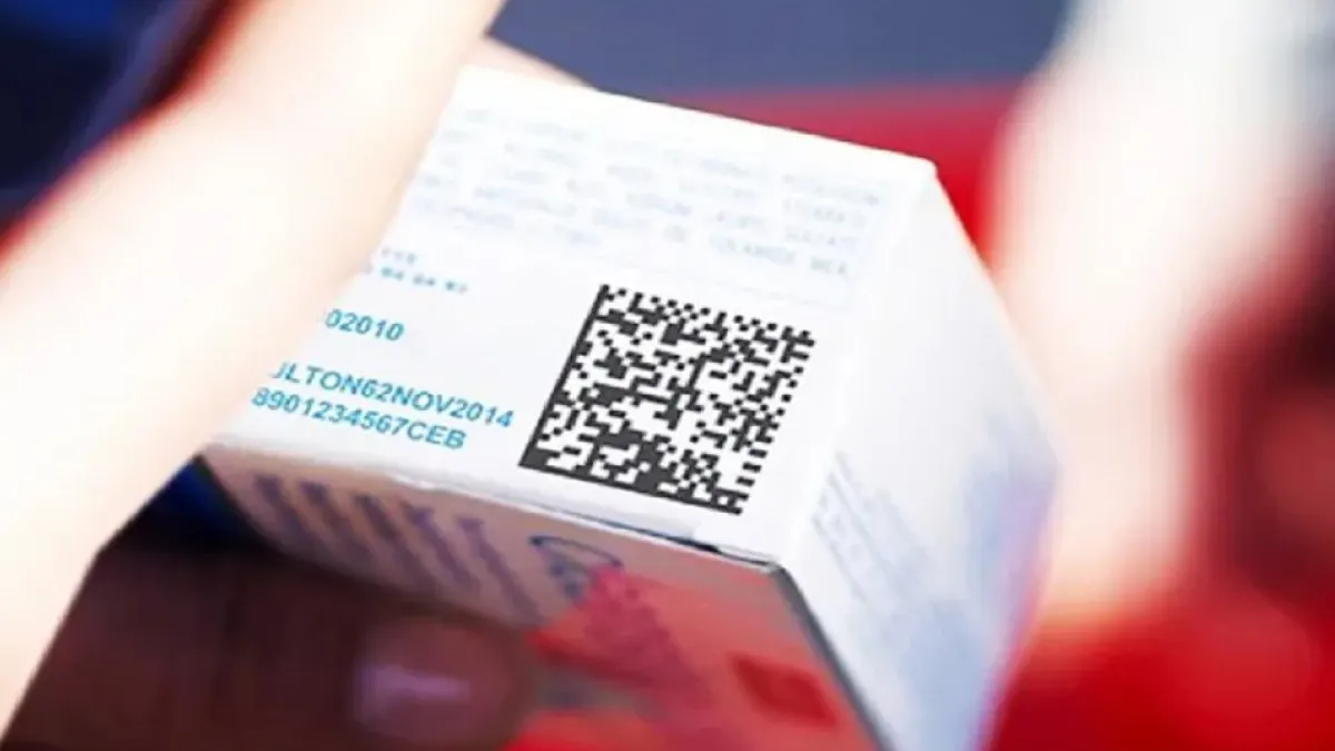 Imagem de medicamento com QR code e bula eletrônica