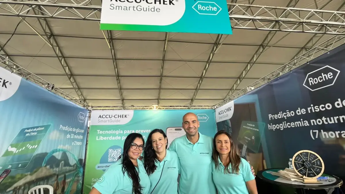 A Roche também compareceu promovendo a linha Accu -Chek