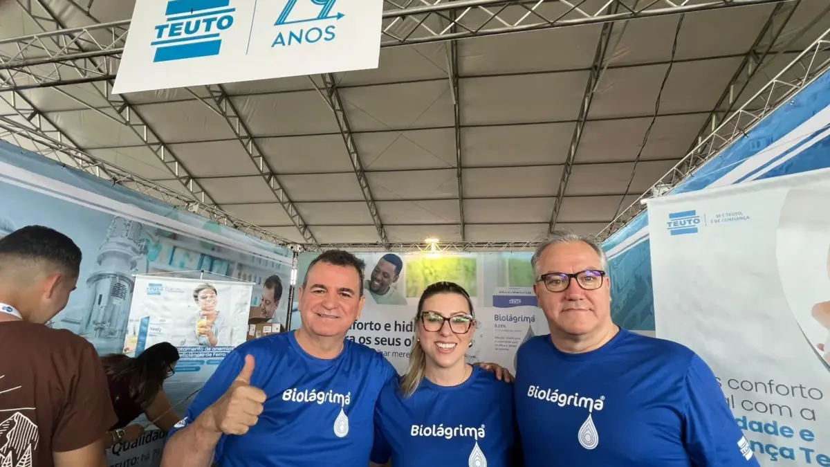 Afora os brindes, a equipe da Teuto promoveu a nova linha de colírio da farmacêutica